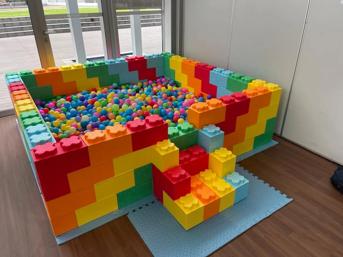 LEGO-block ball pit indoors